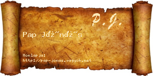 Pap Jónás névjegykártya