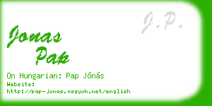 jonas pap business card